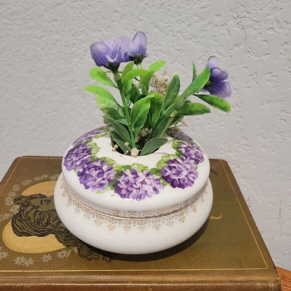 Hair Receiver Antique vtg Vanity Collectible gift porcelain Bavarian trinket - Picture 1 of 10